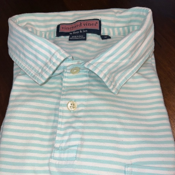 Vineyard Vines - Green and white striped polo - Picture 2 of 2